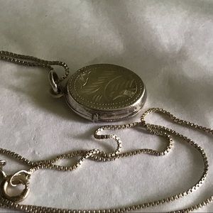 Small Oval Two Photo Sterling Locket Necklace
